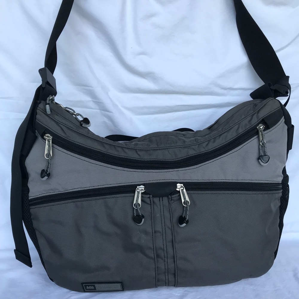 REI black & grey bag